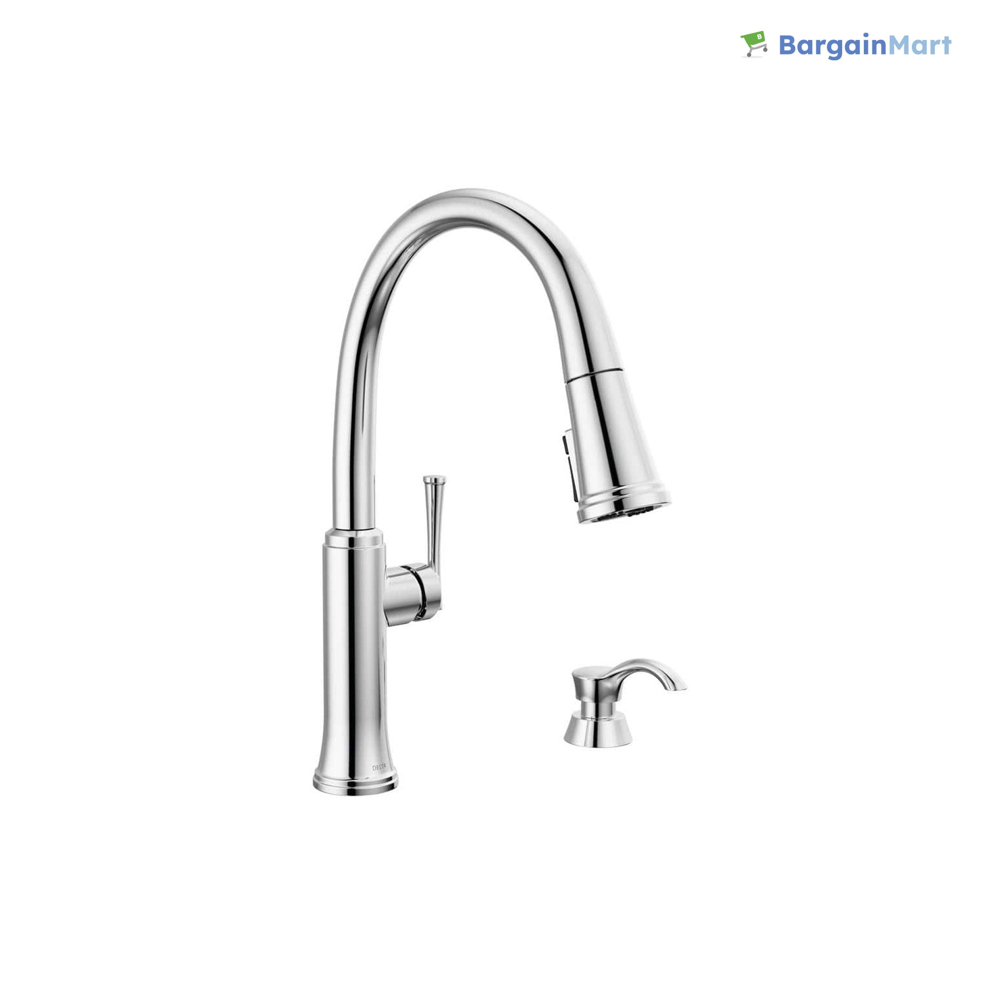 Eldridge Single-Handle Pull Down Sprayer Kitchen Faucet with ShieldSpray Technology in Polished Chrome