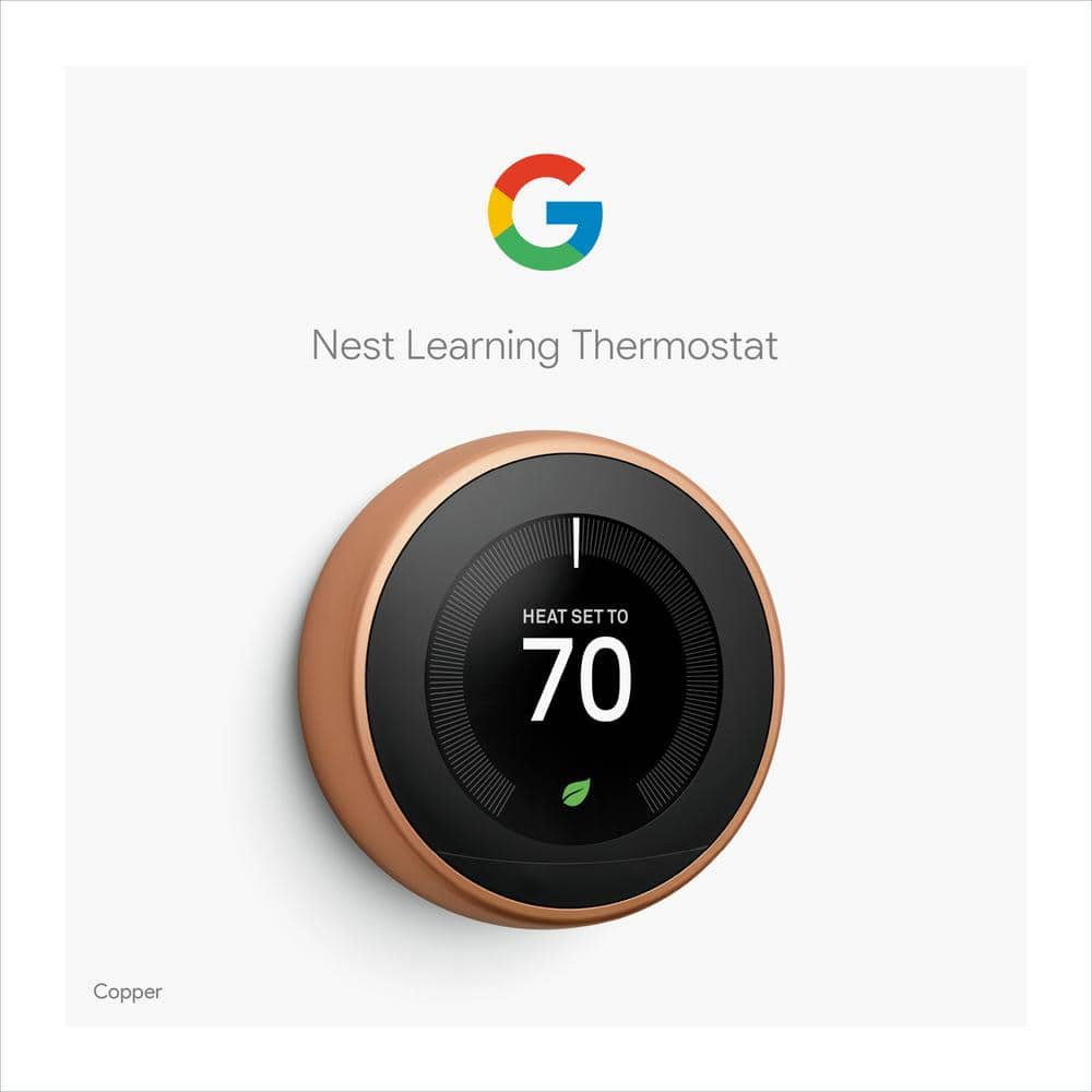 Nest Learning Thermostat - Smart Wi-Fi Thermostat - Copper