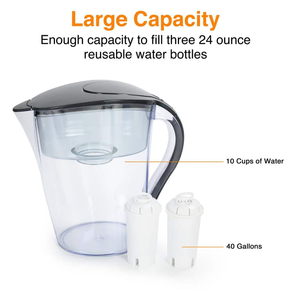 HDX 10-Cup Large Water Filter Pitcher, BPA Free