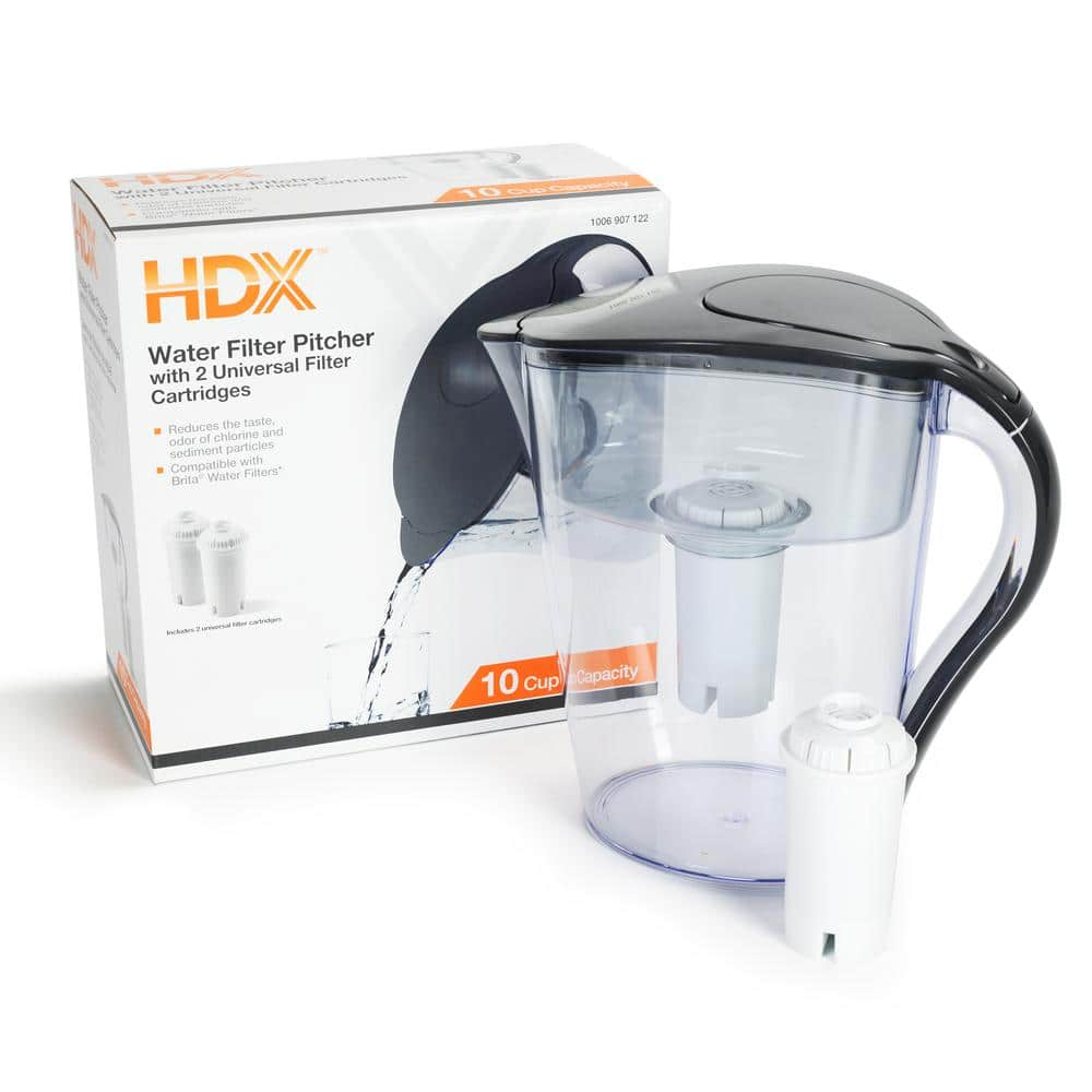 HDX 10-Cup Large Water Filter Pitcher, BPA Free